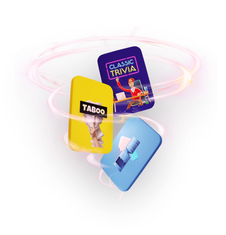Taboo, Classic Trivia, and Water Cooler experience cards
