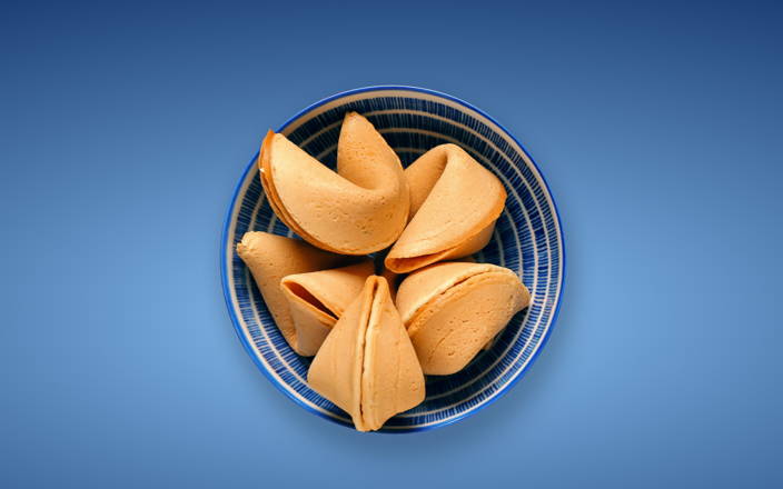 A bowl of fortune cookies from a BYO Fortune cookie making class (preview) 