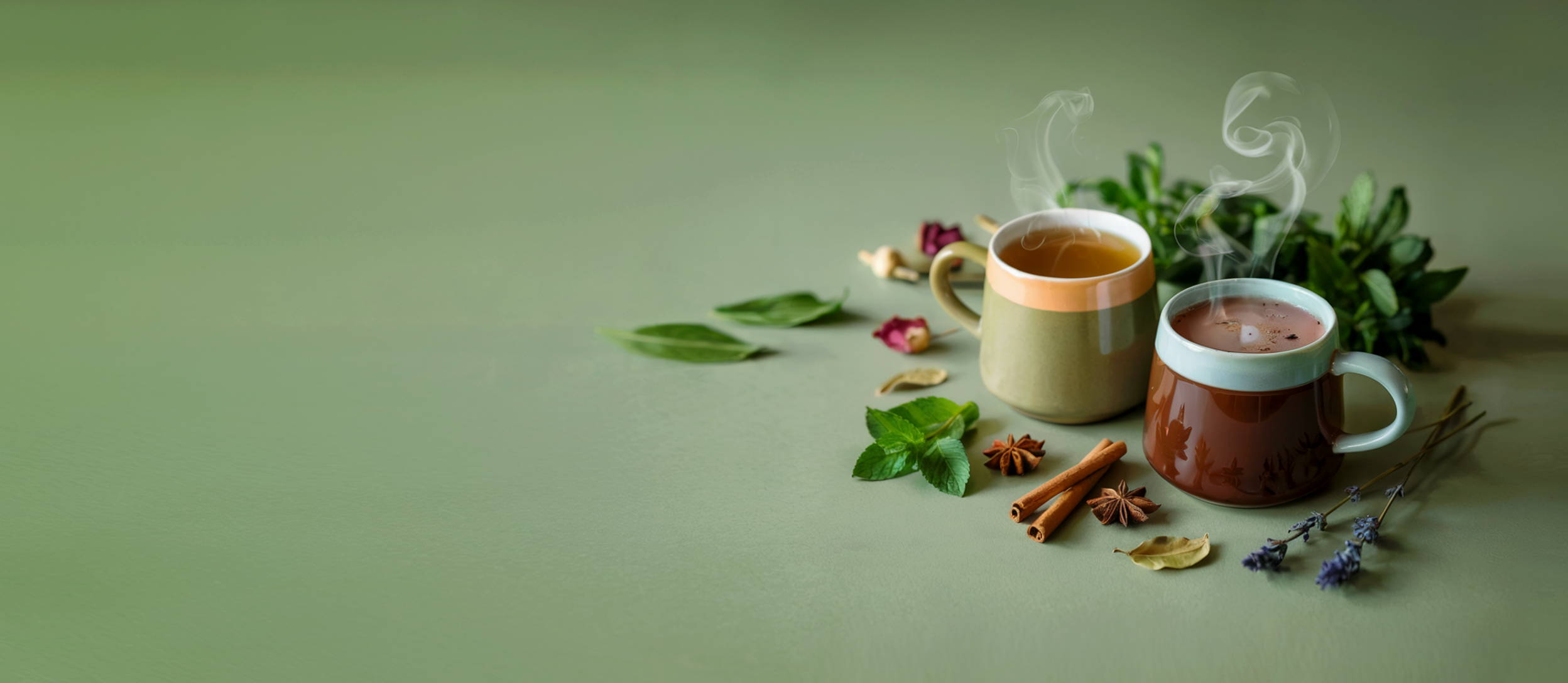 Two mugs of hot elixirs with spices (large)