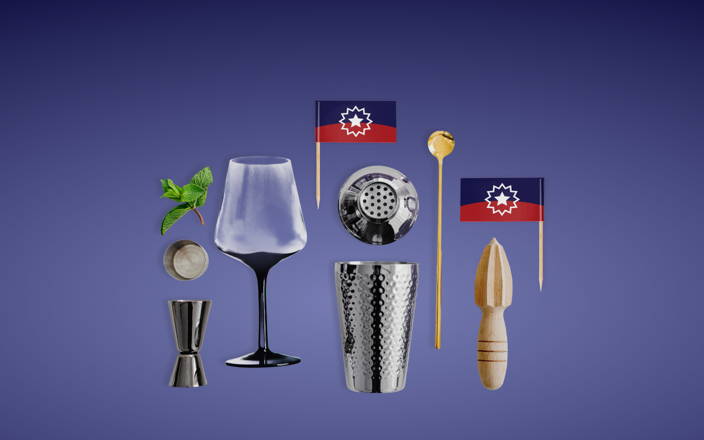 Juneteenth mixology supplies and Juneteenth flags (preview)