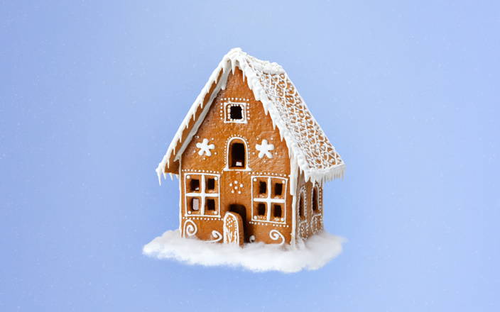 Gingerbread house decorated with frosting (preview)