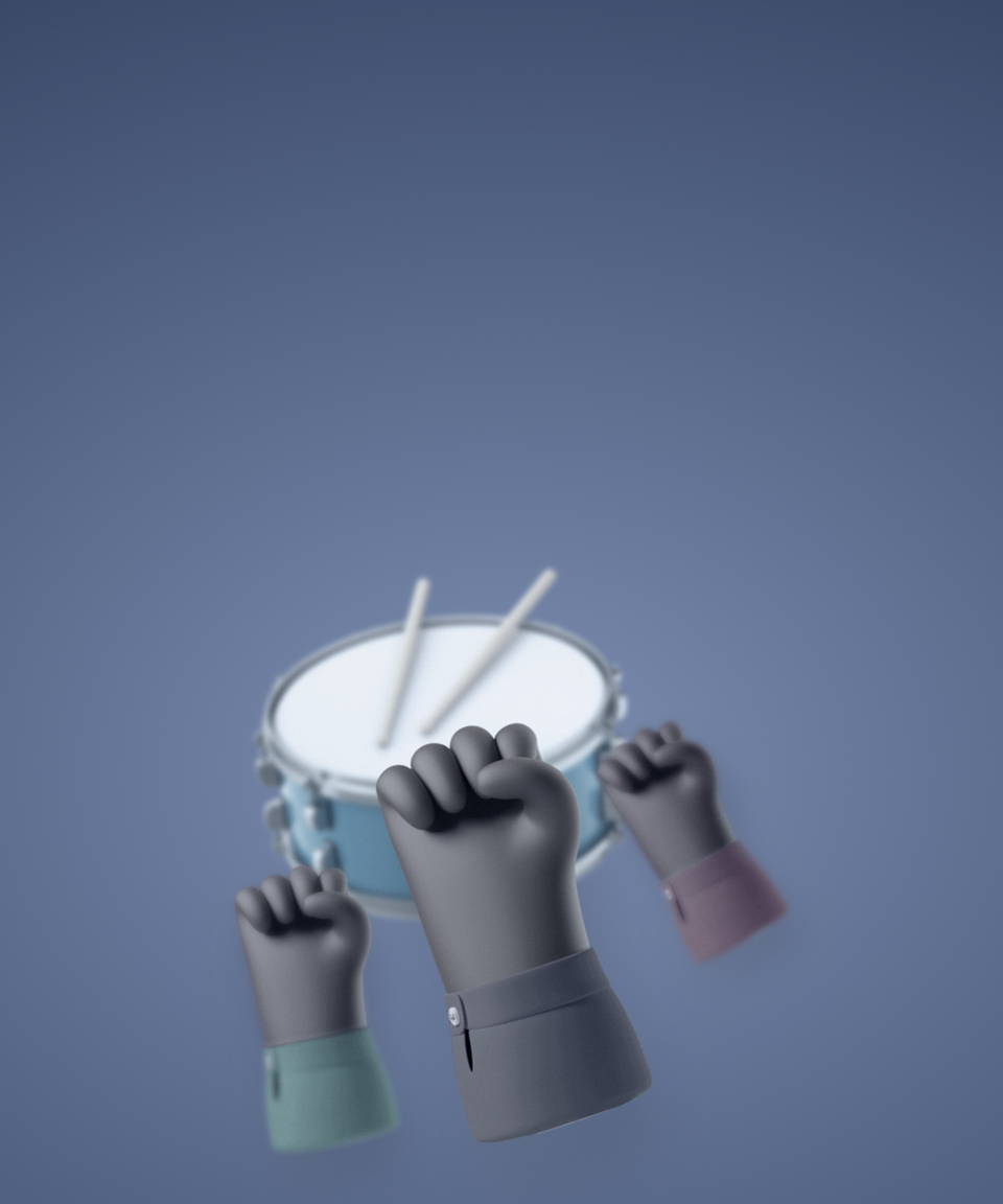 Black power fists and a snare drum (small)