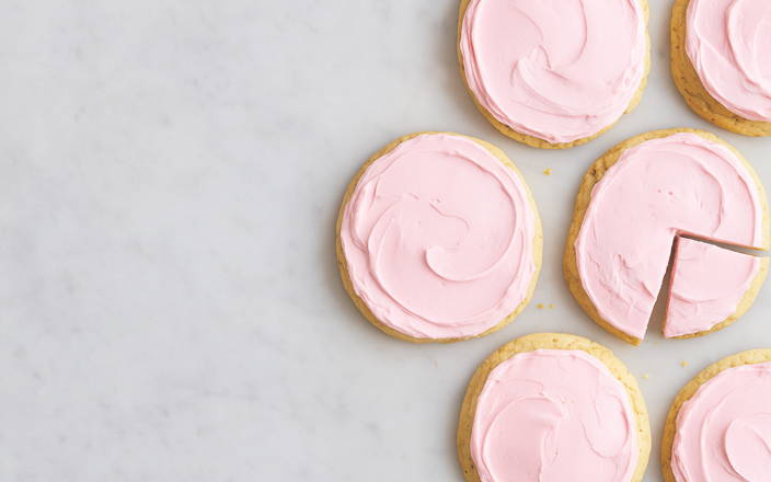 Image of sugar cookies with pink frosting