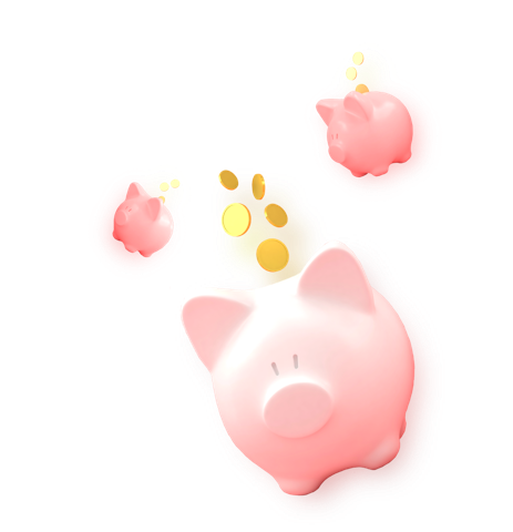Piggy banks with overflowing coins for Cheap Team Building Activities