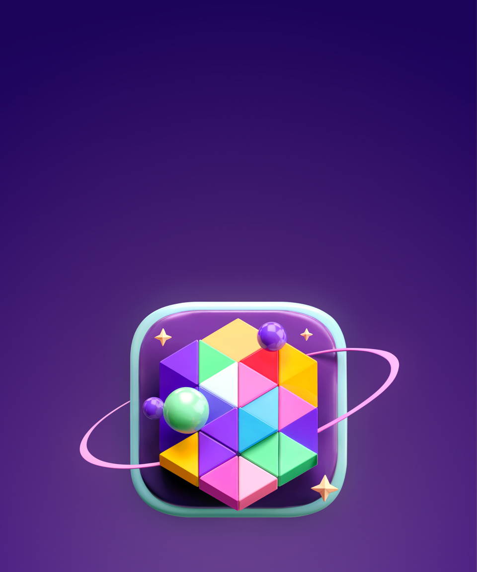 Geometric puzzle with triangle and circular shapes (small)