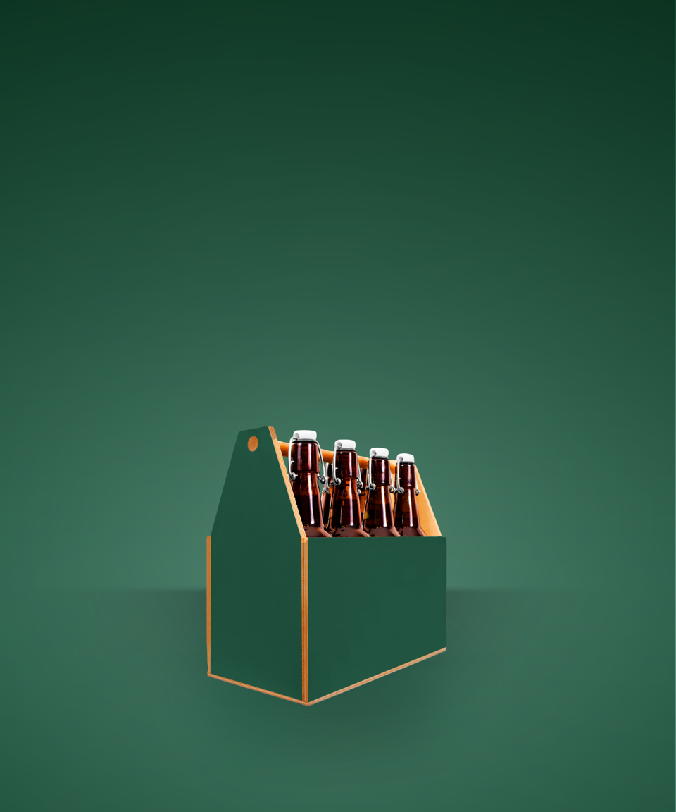 Green crate with beer bottles (small)