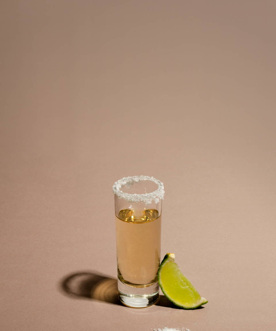 Tequila shot with salt and lime (small)