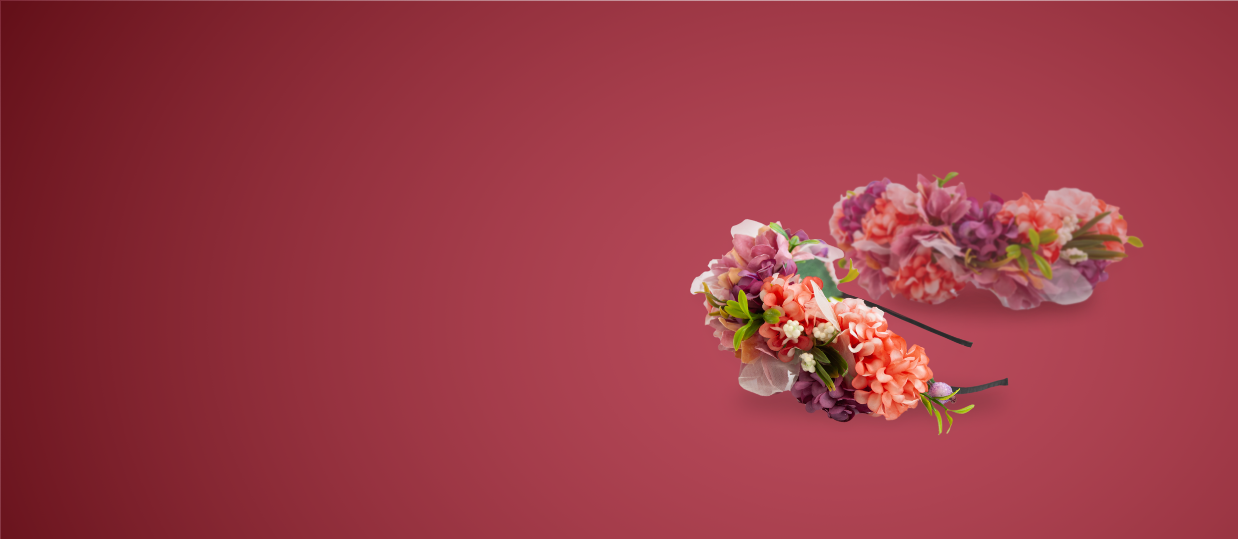 a flower crown for Confetti's Frida Kahlo Flower Headband Making Class