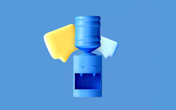 Office water cooler with speech bubbles (preview)