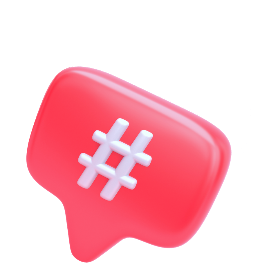 Chat bubble with a hastag
