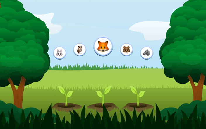 A sprout growing out of the ground in a field lined with trees for Confetti's Virtual Team Building Puzzles