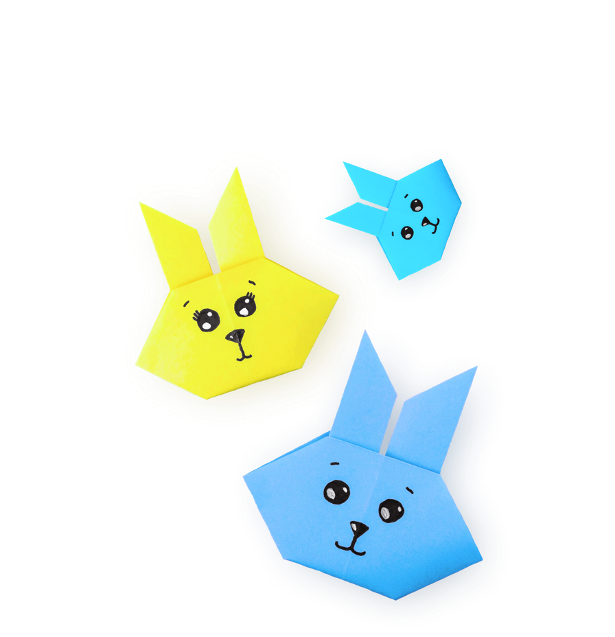 Rabbit shaped origami for Kid Friendly Events