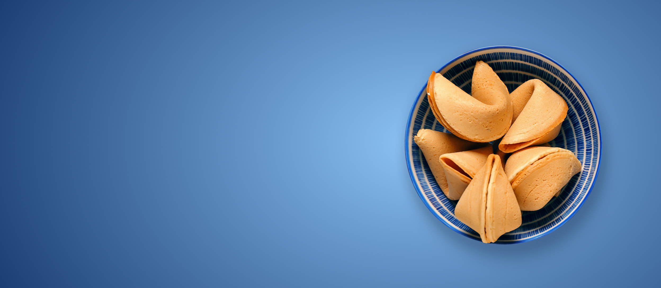 A bowl of fortune cookies from a BYO Fortune cookie making class (large) 