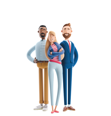 3 coworkers posing with smiling faces