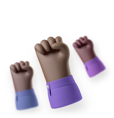 Raised fists in the Black power gesture for Black ERG Event Ideas