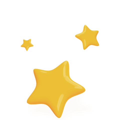 Three yellow stars in different sizes