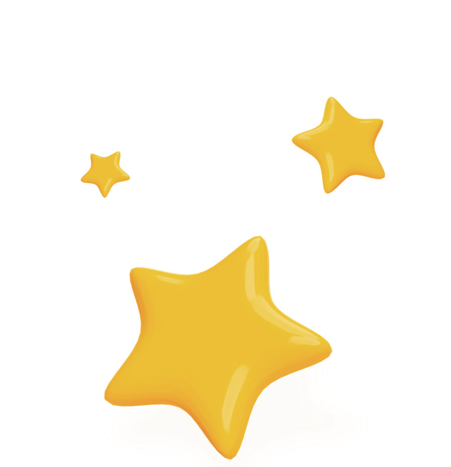 Three yellow stars in different sizes