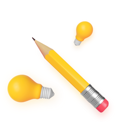 Floating pencil and light bulbs for Art Team Building Activities