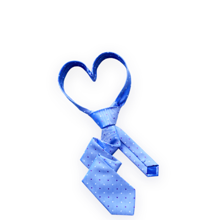 Blue necktie in a heart shape for National Boss's Day Ideas