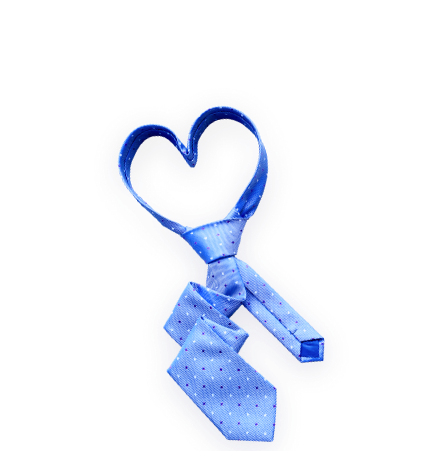 Blue necktie in a heart shape for National Boss's Day Ideas
