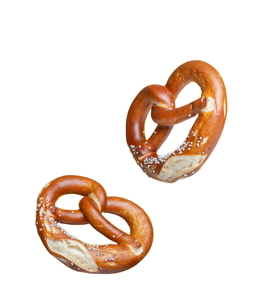 2 salted pretzels floating