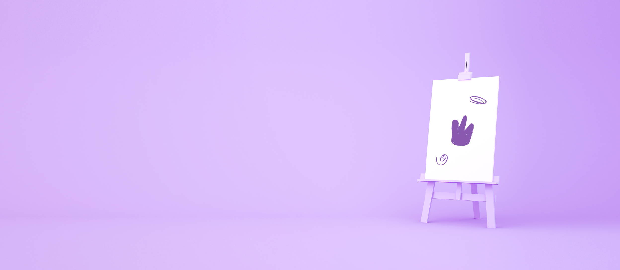 An easel with various scribbles on the paper for Confetti's Virtual Pictionary Team Building