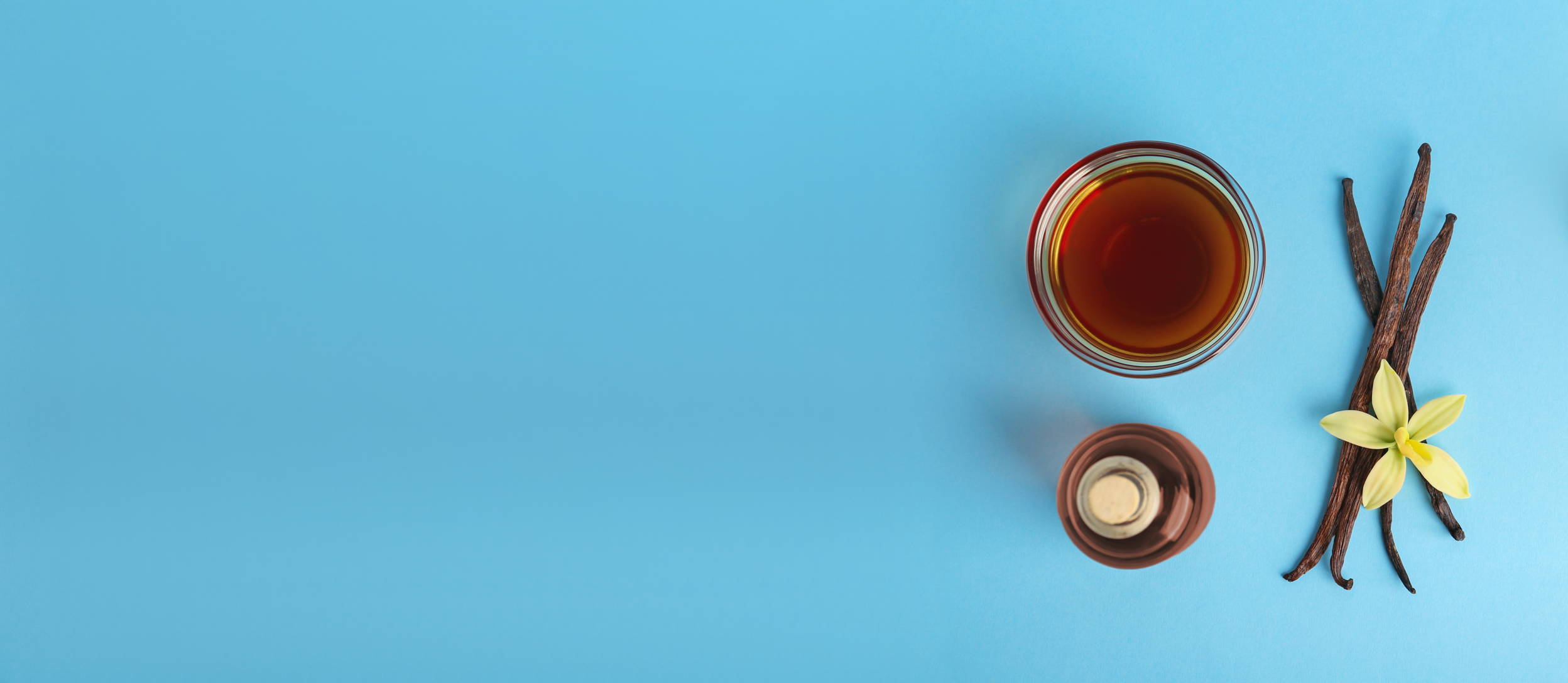 Glass of whiskey, dropper, and vanilla bean (large)