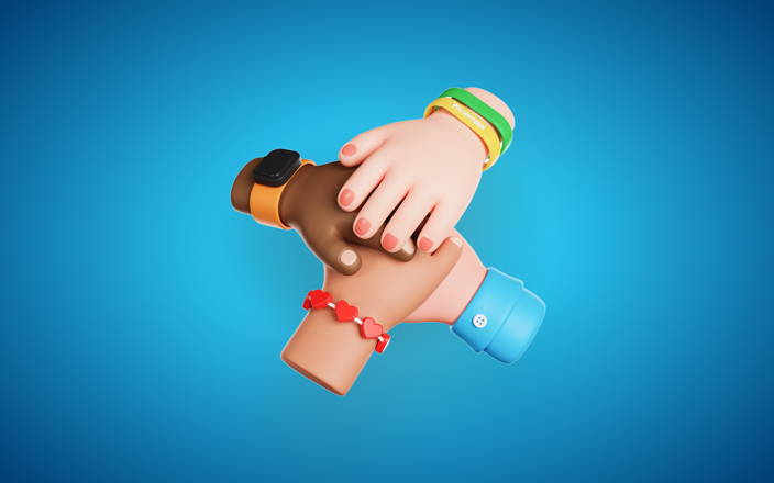 Four hands on top of one another (preview)