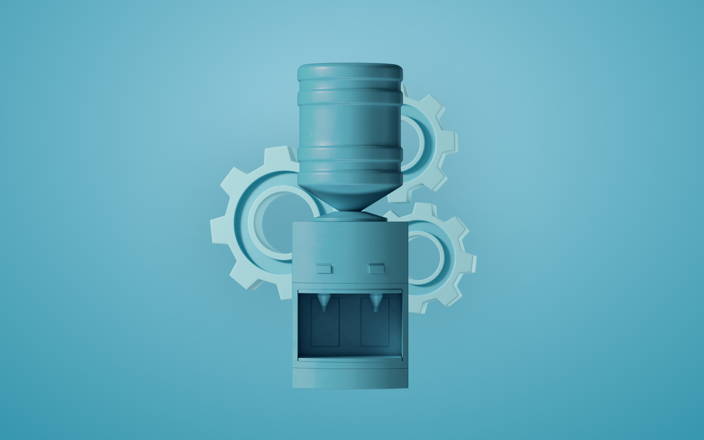 Water cooler with three metal gears (preview)
