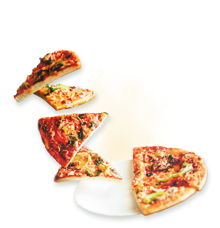 Cheese and vegetable pizza cut into slices