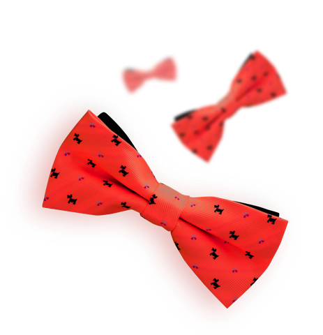 Floating red bow ties for Virtual Team Building Games