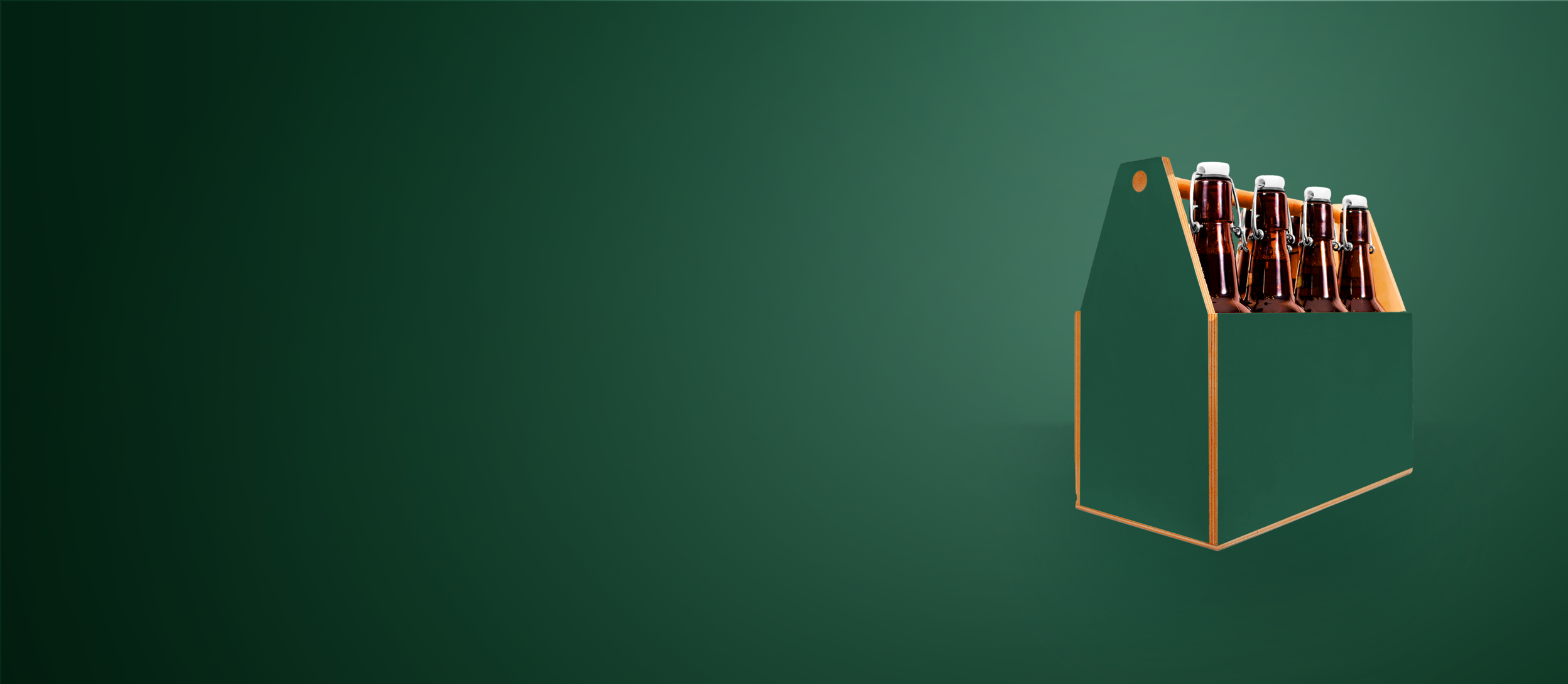 Green crate with beer bottles (large)