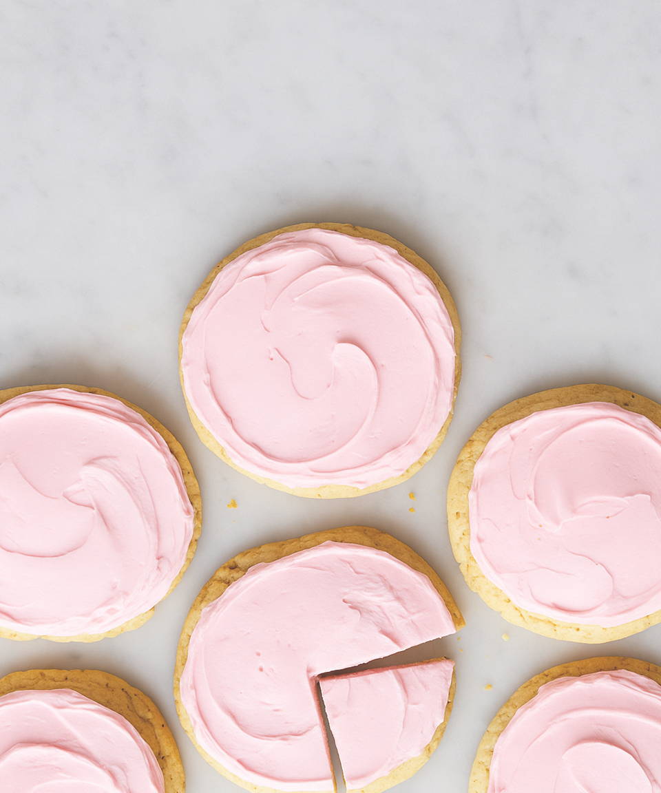 Image of sugar cookies with pink frosting