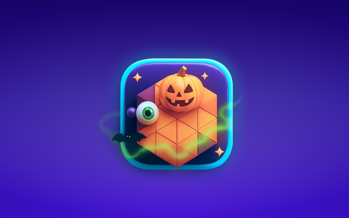 Speed puzzler graphic that is Halloween themed with a pumpkin