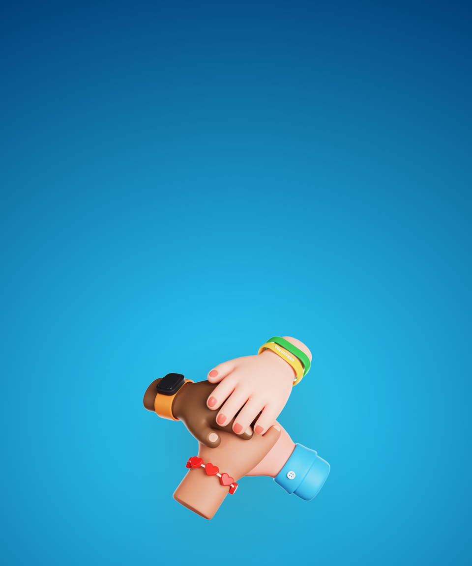 Four hands on top of one another (small)