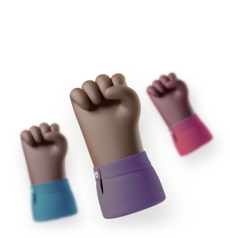 Raised fists for Black History Month Virtual Events