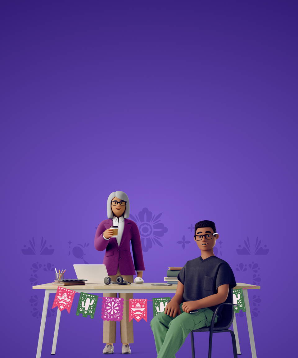 Man and woman celebrating Hispanic Heritage Month in the workplace (small)