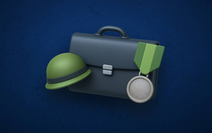 Helmet, medal, and briefcase (preview)